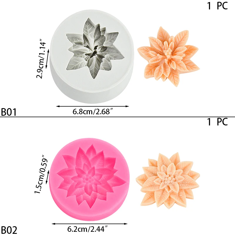 Christmas Flower Silicone Mold for Aromatherapy Candle