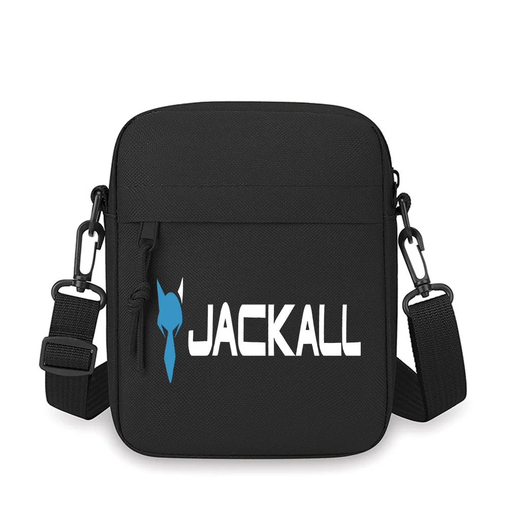 

Blue jackal face and white letters Men Crossbody Bag Single Shoulder Women Cartoon Anime Film Printing Design Unisex