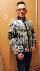 Handmade Men's Crystal Mirror Lens Jacket Stage Show Host Formal Dress Bar club Male Singer Dancer Performance Coat