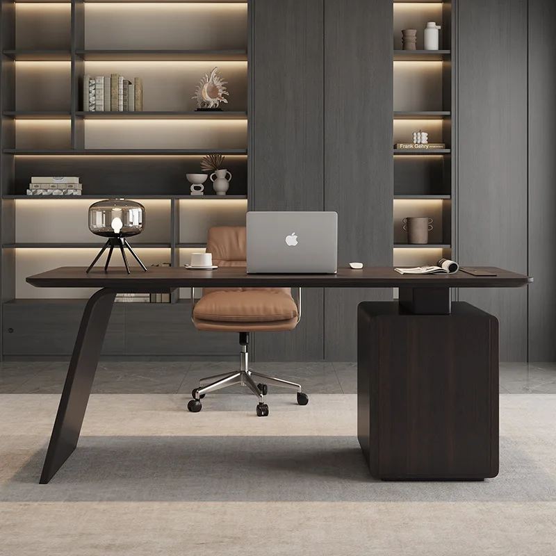 Nordic Creative Office Desk Italian Minimalist Workbench Solid Wood Office Desk Computer Desk Designer Commercial Furniture FYOD