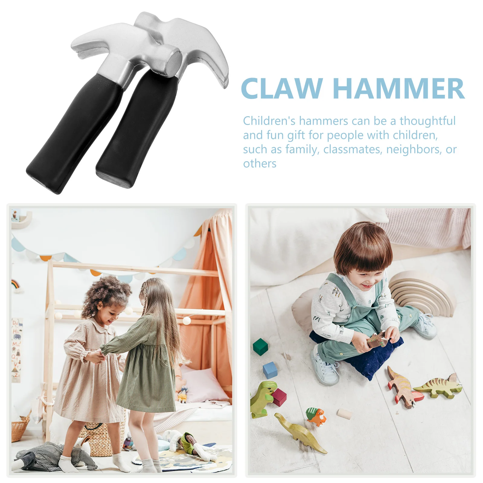 Martillo pequeño de juguete, 2 uds., Mini mazo de herramientas para niños, juego dorado, recuerdos de fiesta, juego de poliuretano Pu para niños