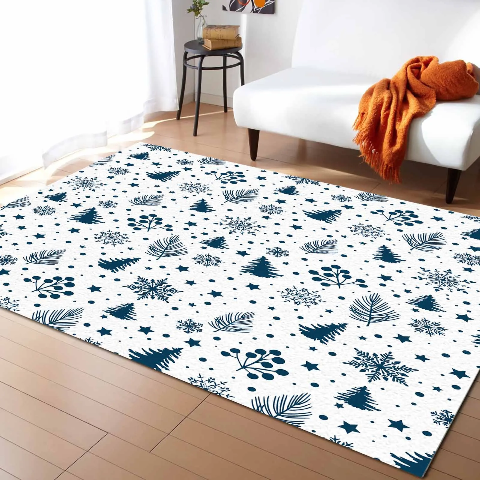 Christmas Pine Needles Snowflakes Living Room Floor Mat Children's Room Bedroom Bedside Carpet Kitchen Door Mat