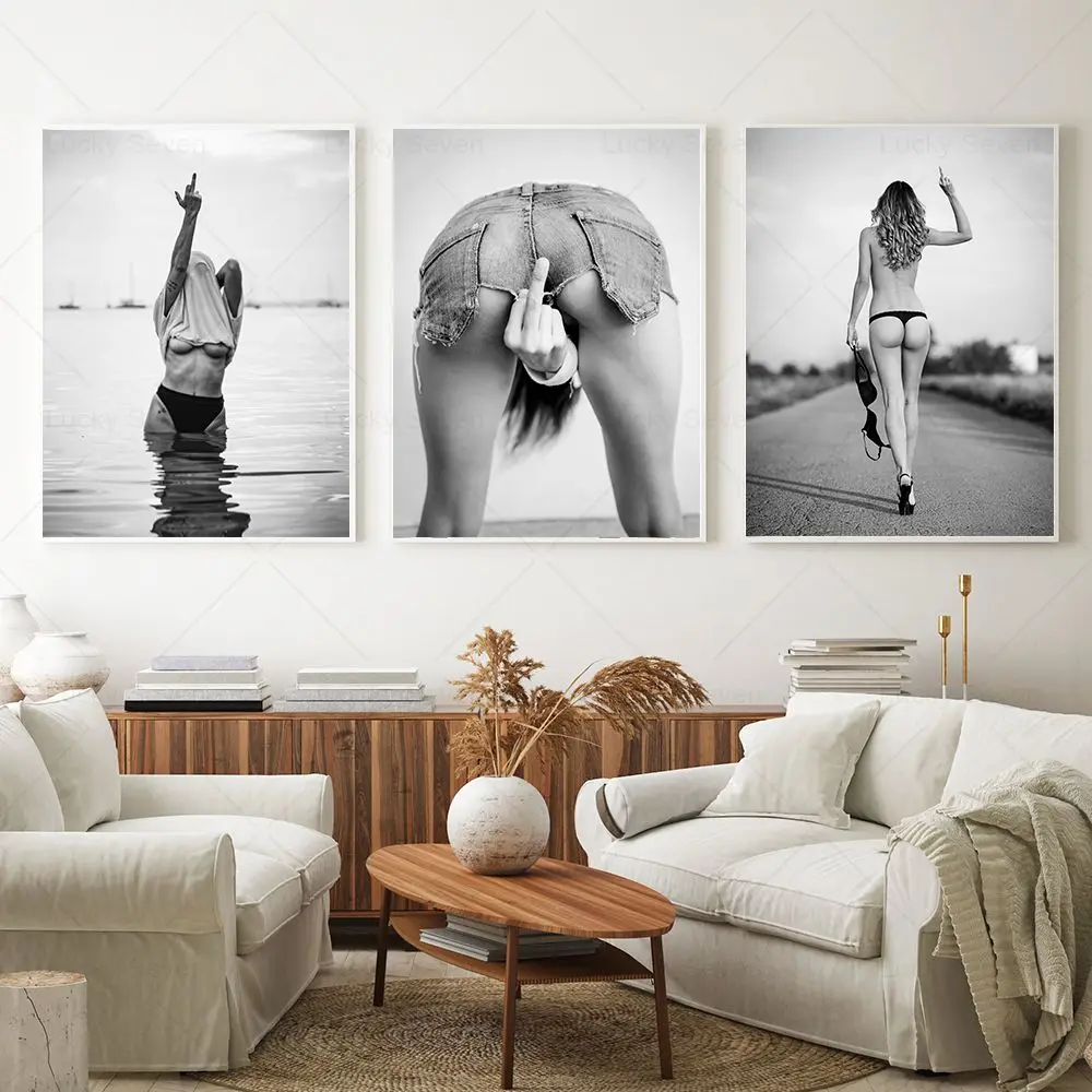 Black and White Photography Poster Fashion Woman Wall Art Canvas Painting Feminism Print Nordic Dormitory Picture for Home Decor