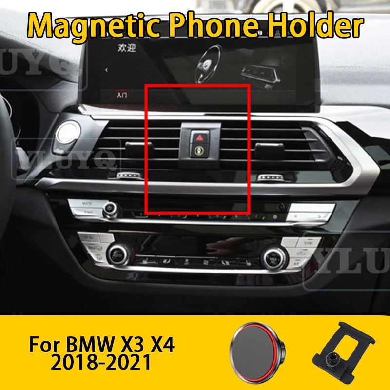 

For BMW X3 X4 G01 G02 2018 2019 2020 2021 Car Phone Holder, Car Air Vent Magnetic Gravity Mount, 360° Multi-Angle Fixed