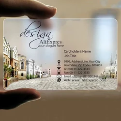 Business Card Customization Transparent PVC Printing White 100 Personalized Custom Business Cards Logo Plastic Business Cards