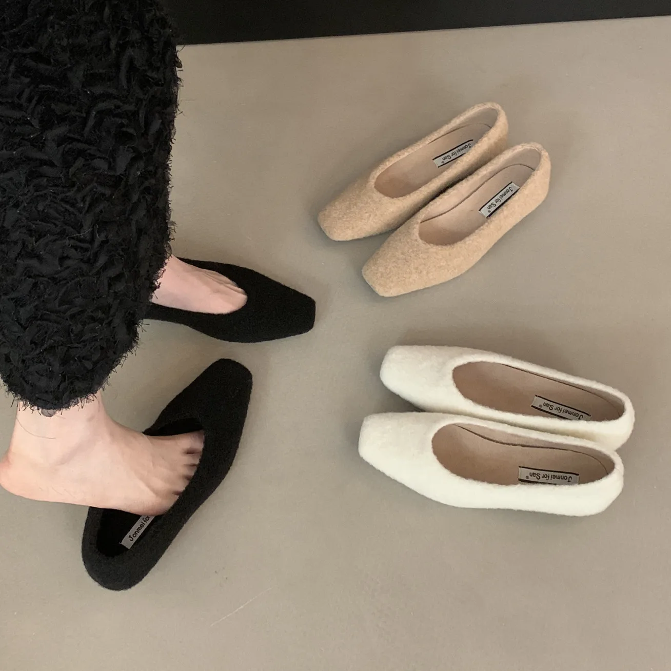 

Bailamos New Brand Women Pumps Shoes Fashhion Shallow Slip On Ladies Elegant Boat Shoes Square Low Heel Single Shoes