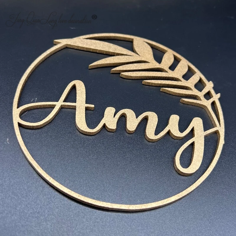 

Custom Birthday Place Card Names, Floral Wedding Wooden Table Setting Name Signs,Personalized Laser Cut Names,Rustic Party Decor