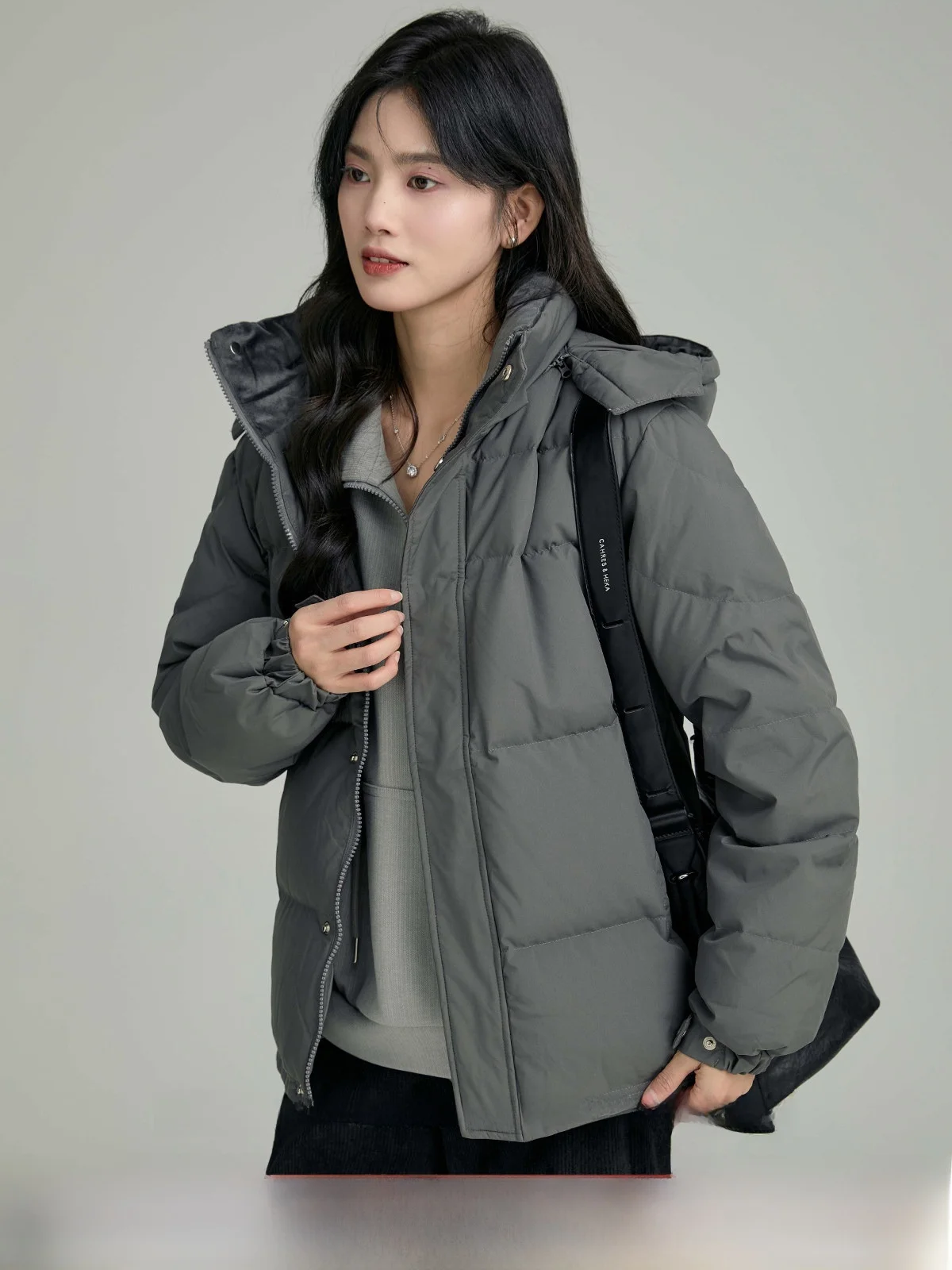 

Warmth ey Du down Puffer Jaet Women's ort Coat Hooded White Du Feather Filled Commute Sle Winter Top