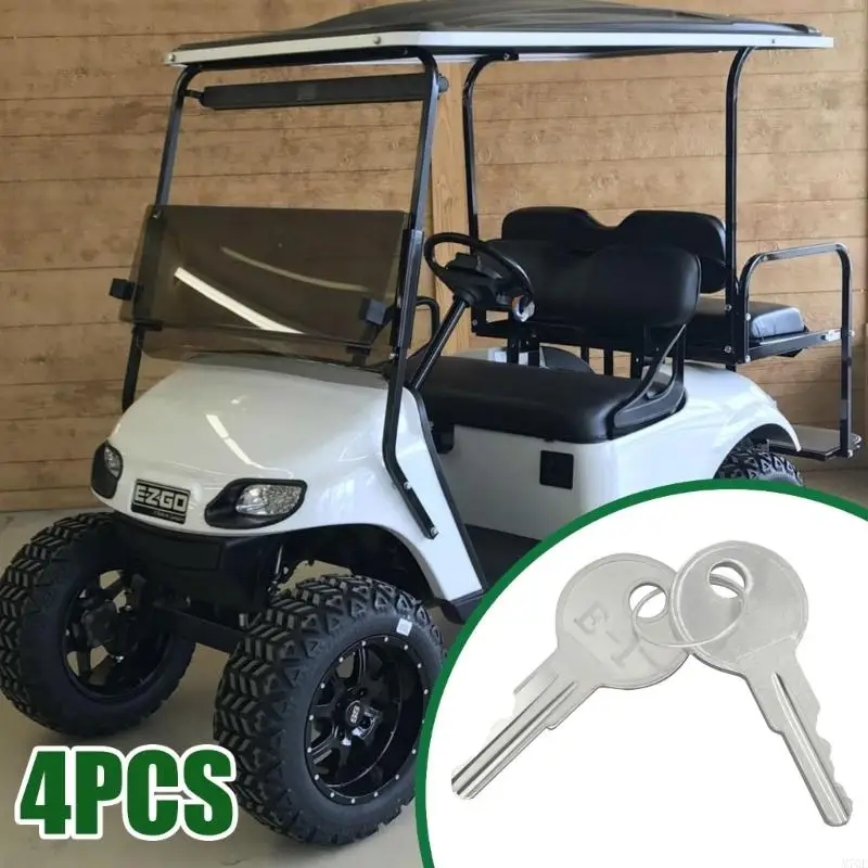 M76E Golf Cart Spare Set with Pre-Cut Metal 4 Replacement Keys for Part 17063-G01 17063G1, Shared Use, Storage, and Backup