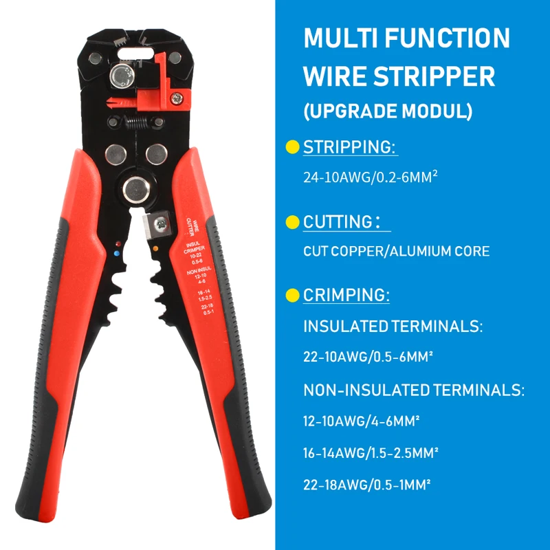 Crimper Kabelschaar Verstelbare automatische draadstripper Multifunctionele striptang Krimptang Terminal Handgereedschap