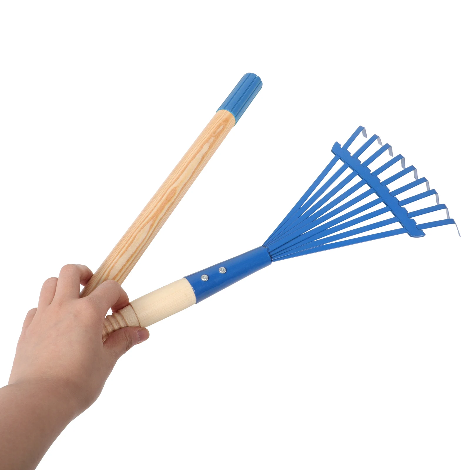 أدوات حديقة الأطفال الخشبية القابلة للفصل على شكل حرف H، مادة حديد زرقاء، ألعاب الأطفال الصغار، معدات أشعل النار على شكل أوراق الشجر