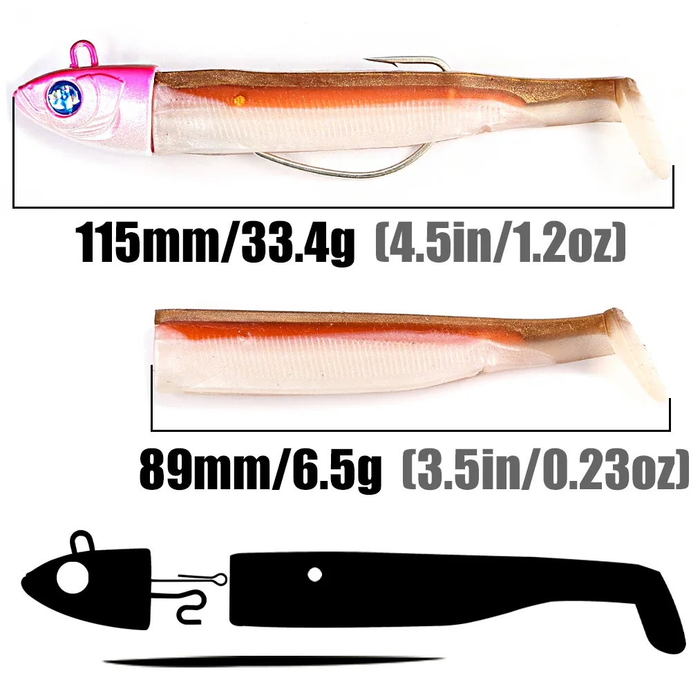 B&U Sparkly Minnow 115mm/33.4g Fishing Lure Soft Lure Saltwater fishing tackle  seabass Jig Bait Bass Pike Fishing Leurre Souple