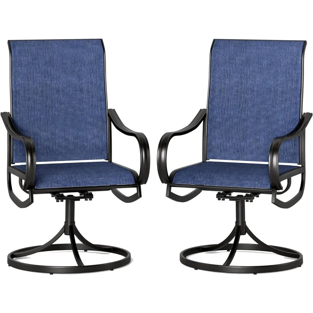 

Outdoor Chair Set of 2, All-Weather Resistant, Withstand Loads of Up To 300lbs and 360-degree Rotation, Garden Chair