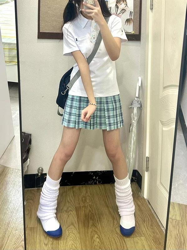 

Original JK Uniform Plaid Skirt Women's College Style School Supply Feeling Shirt High Waist Half-length Short Skirt