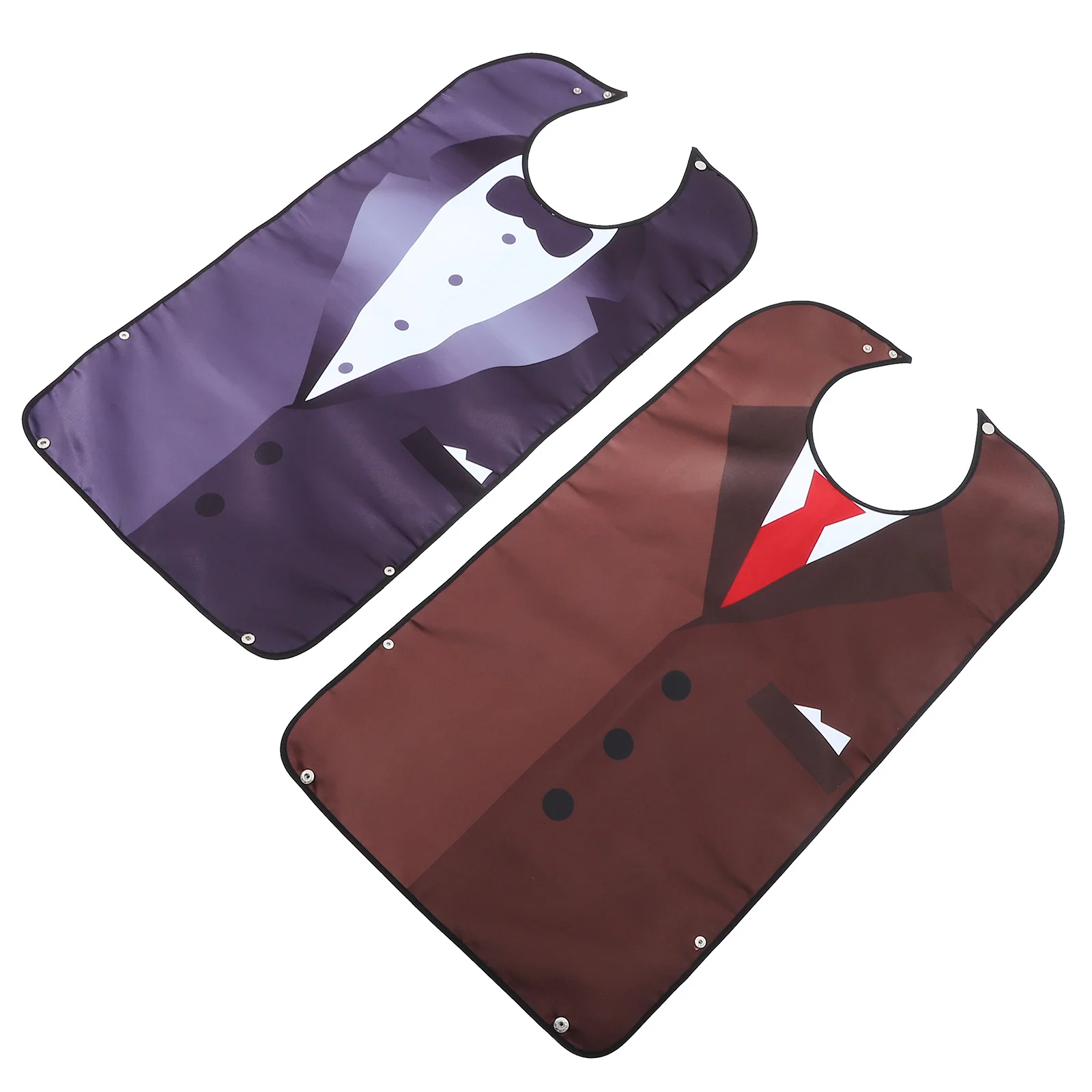 

2Pcs Waterproof Adult Bibs Comfortable Easy Open Close Back Button Elder Patient Meal Bibs Clothing Protectors Washable