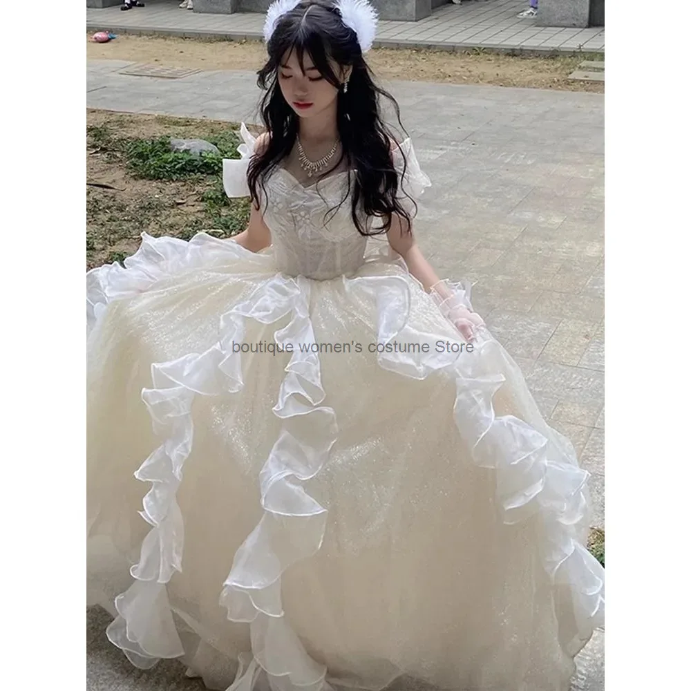 

Princess Evening Dress Sweet Girl Fairy Dress New High End Luxury Host Small Puff Skirt Vocal Art Exam Adult Gift