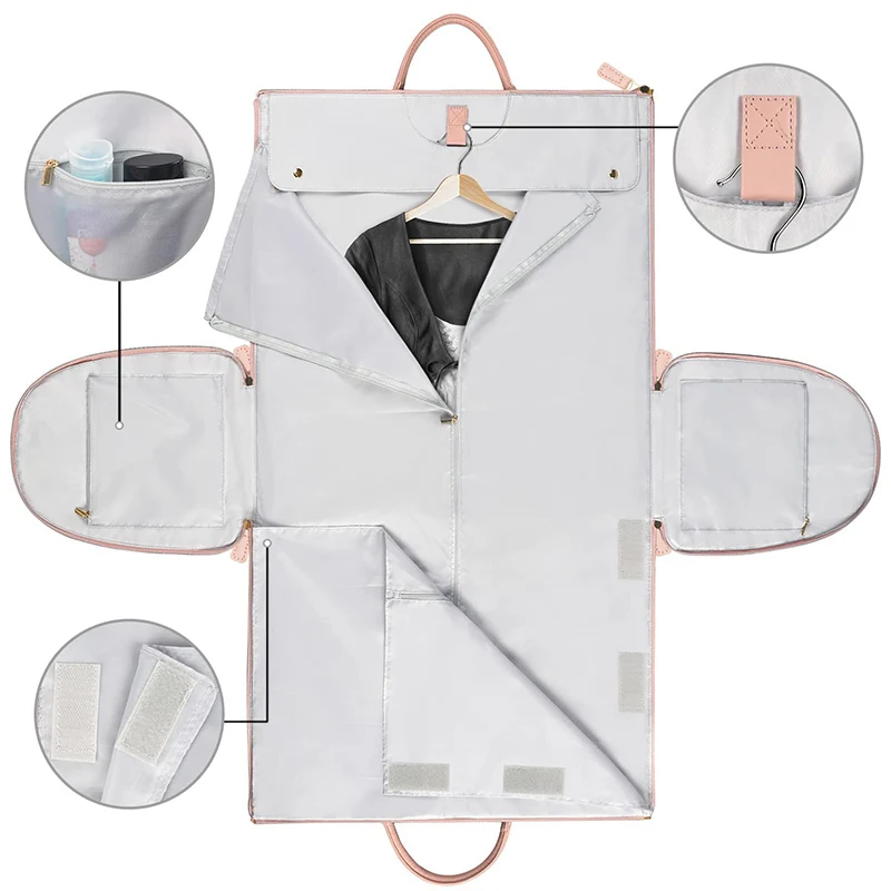 Bolsa de almacenamiento de traje plegable de PU grande para mujer, bolso de equipaje de alta capacidad, organizador multifunción deportivo para
