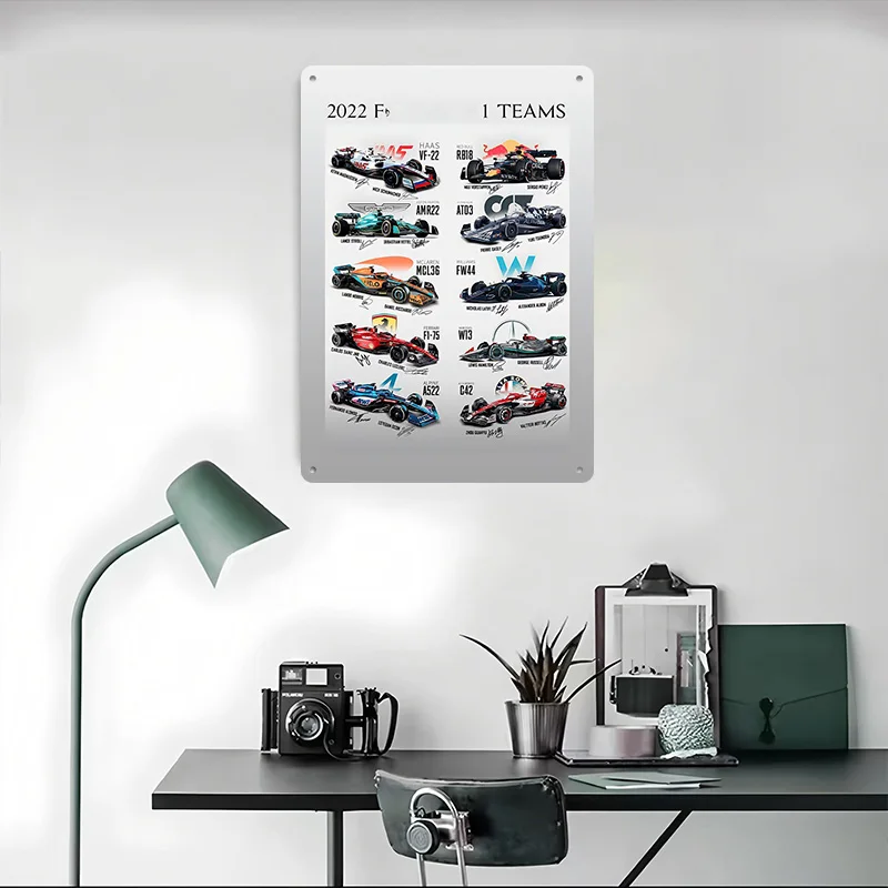 Carlos Sainz Racing Tinplate Posters Customizable Wall Art Retro Vintage Metal Signs for Man Cave Room Accessories Office Decor