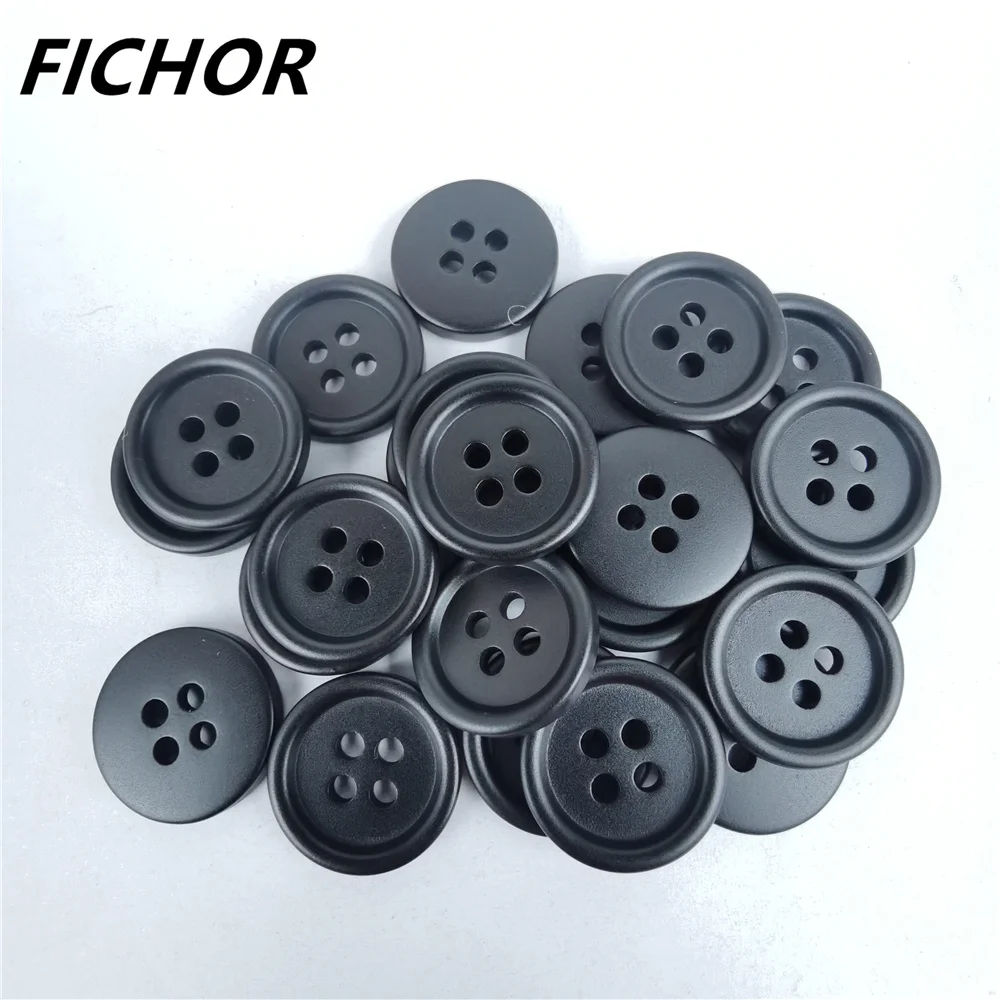 30/50pcs 15mm 4 fori bottoni da cucire in resina tinta unita per uomo abbigliamento camicia bottoni fai da te abbigliamento accessori Scrapbooking