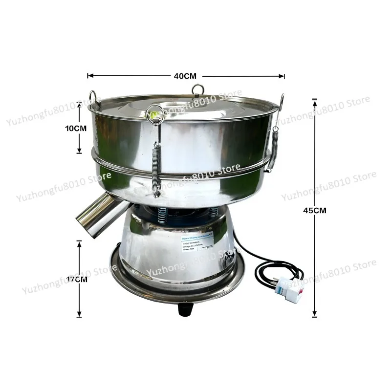 40cm Small Food sieve machine electric screening machine vibrating screen for powder or grain materials Sieve Height 10CM