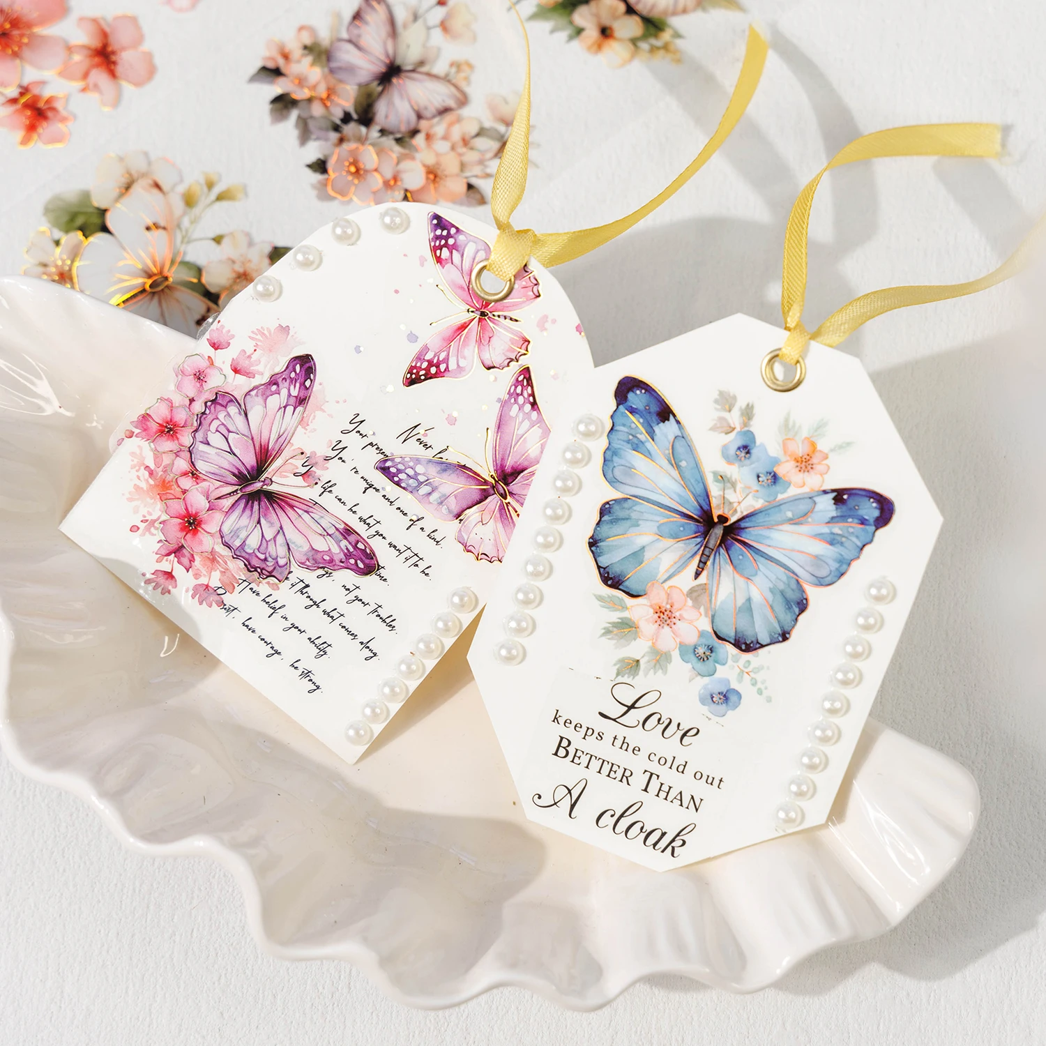 6packs/LOT Butterflies dancing among flowers Series decorative fresh PET tape