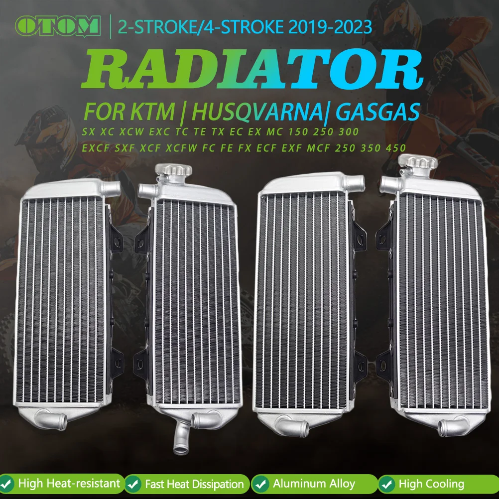 OTOM 2019-2023 Motorcycle Radiator Cooler Aluminium Cooling Coolant For KTM HUSQVARNA GASGAS SX SXF EXC EXCF TC TE FC FE MC MCF