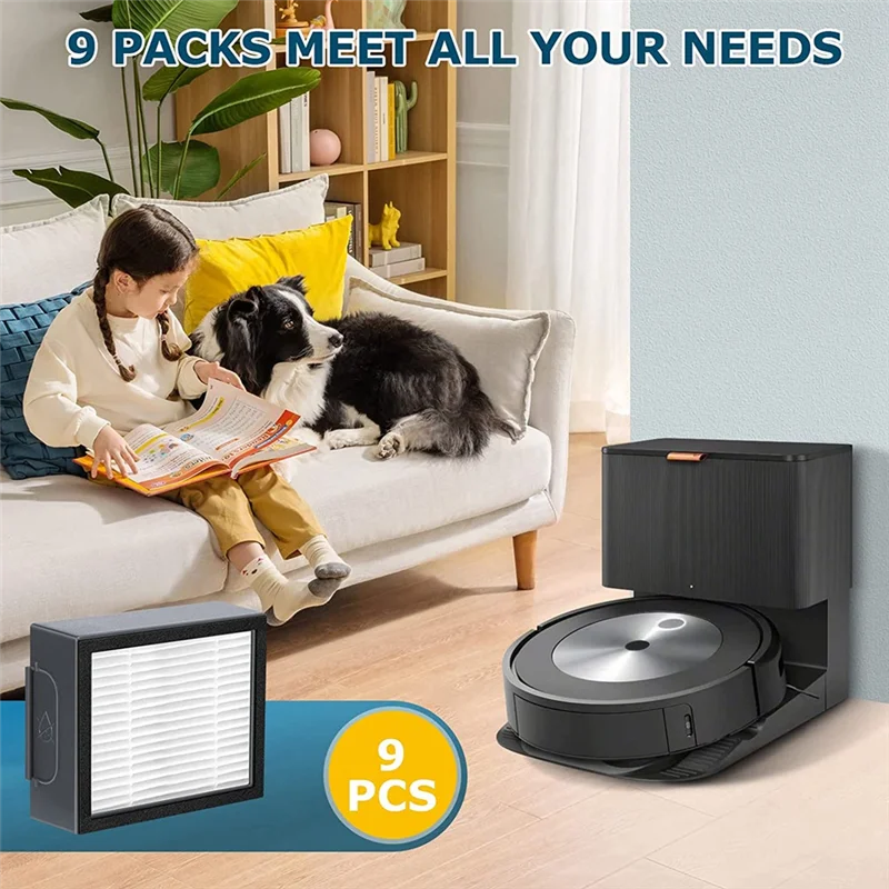 ホット 9 個交換用 HEPA フィルター iRobot ルンバ シリーズ用: E5 E6 E7 I1 I3 I4 I5 I6 I7 I8 J7 掃除機 (J7+ 用ではありません)