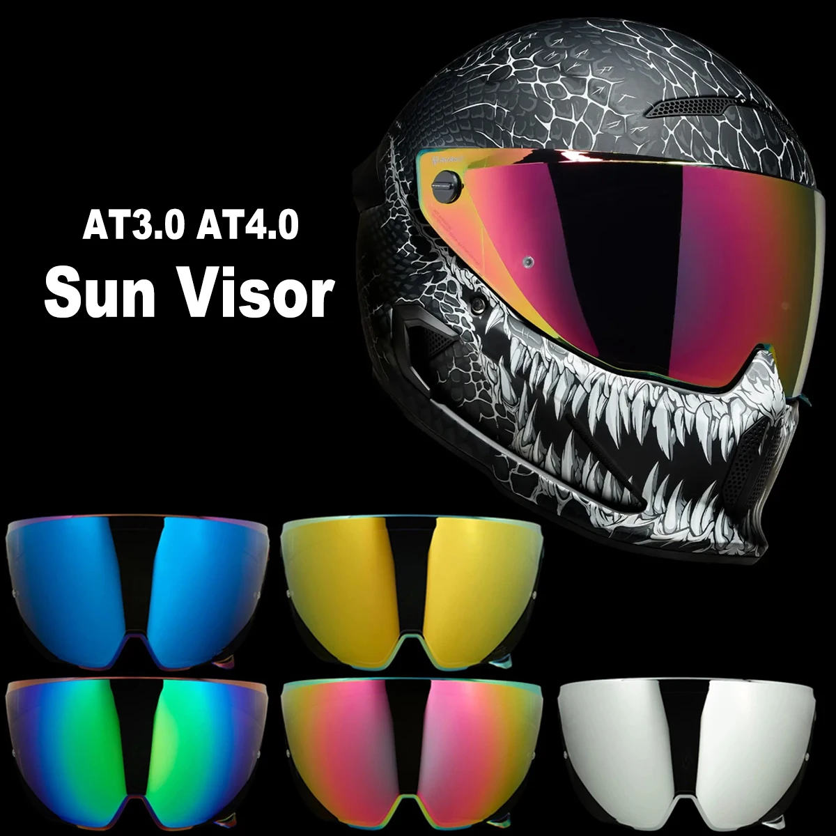 

Original For Ruroc AT3.0 AT4.0 Visor Helmet accessories Spare parts Rainbow Colors lens Sun visor