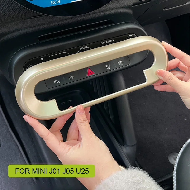Car Central Control Button Panel Frame Sticker ABS For Mini Countryman U25 Cooper E SE J01 EV J05 Aceman 2024 2025 Accessories