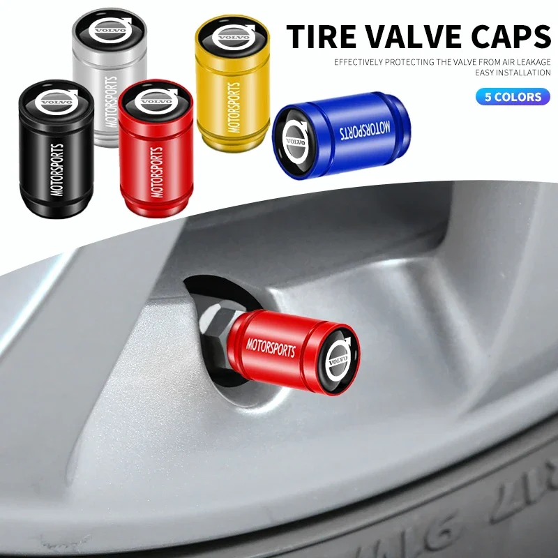 

4pcs Creative New Anti Theft Valve Tire Cap Sport For Volvo Land Rover Toyota Hyundai Volkswagen Suzuki Kia Chevrolet Seat