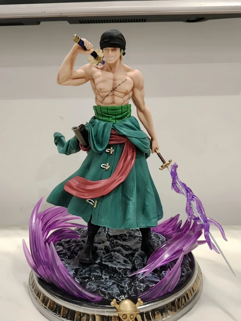 Anime One Piece Gk Zoro Luffy Action Figure Three-Knife Manga  Statue Pvc Model Desktop Decoration Ornaments Birthday Gifts