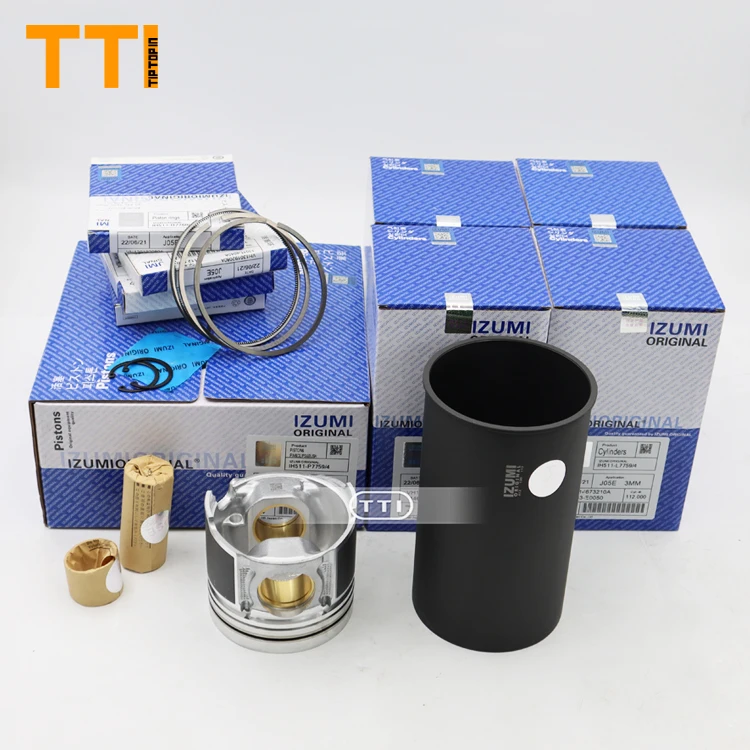 Cylinder Piston Kit 4HK1 6HK1 6BG1 Liner Kit IZUMI Piston Ring Set Valve Seat ZX200 Engine Cylinder Liner Kit For ISUZU