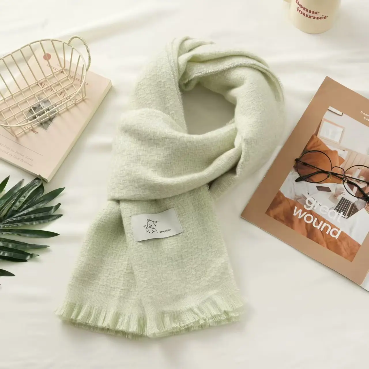 Winterk-styleinsheattechpure color scarf for women casualeasiest for match student couple scarf cloth label bear scarf