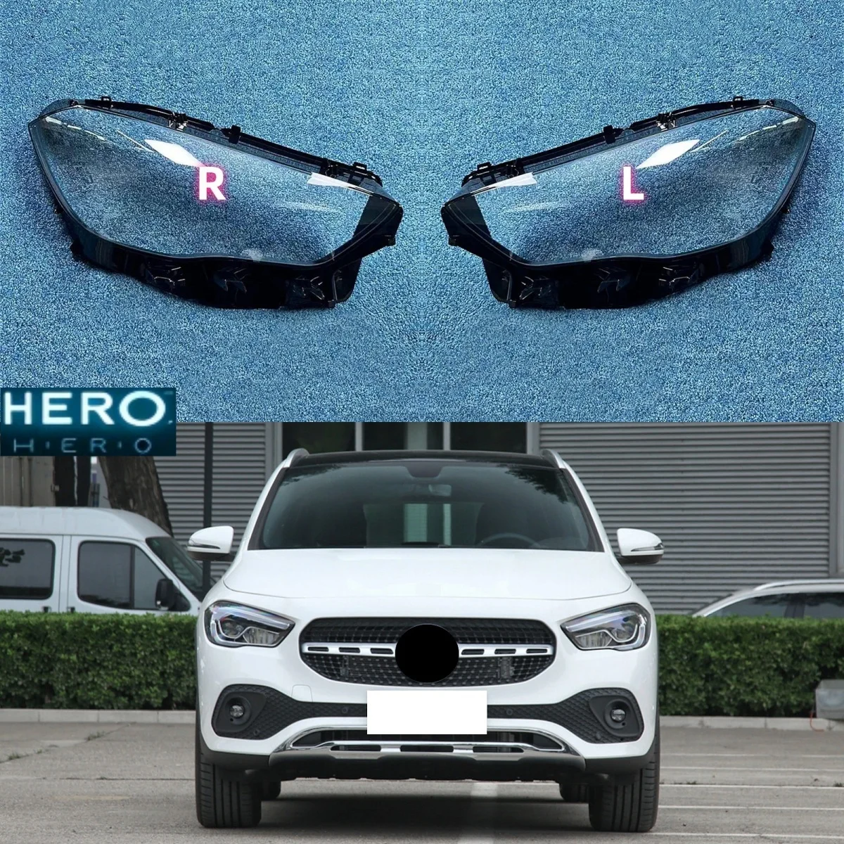 

For Benz GLA X157 2020 2021 2022 Front Headlight Cover Lens Transparent Headlamp Shell Replace Original Lampshade Plexiglass