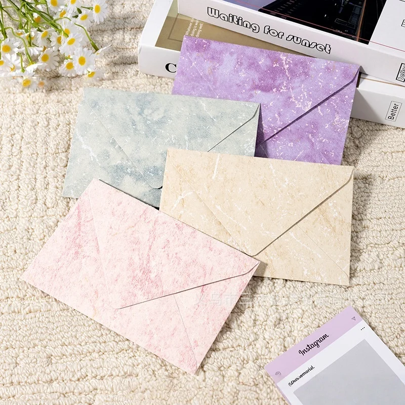 10PCS Premium Thick Paper Envelope Luxury Textured Letter Writing Set Romantic Love Message Birthday Thank You Invitation Pouch