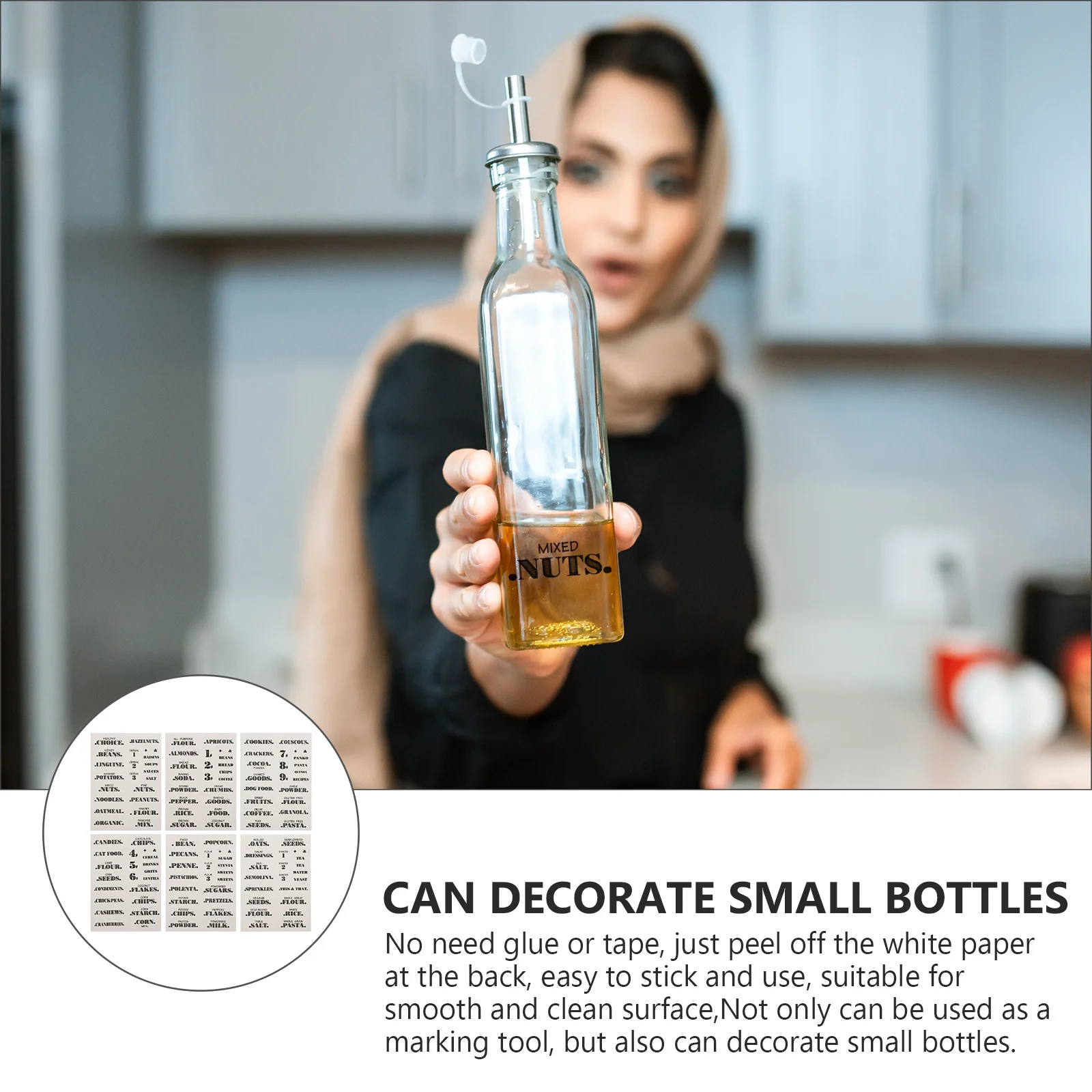 

6pcs Transparent Waterproof Label Stickers Natural Eco-Friendly Paper Easy Stick Smooth Surface Decorative Bottle