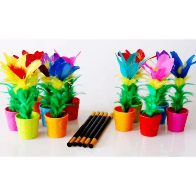 1 Set Magic Cane / Stick To Flower (Medium Size) Magic Tricks Close Up Gimmick Props Comedy Appearing Flower In Pot From Wand
