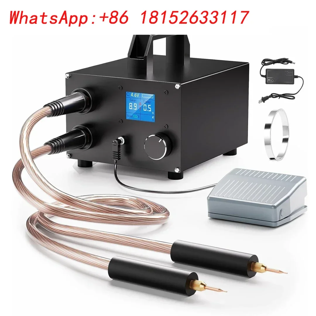 Soldador por puntos BBPortable de doble faradio, soldador por puntos con batería de condensador ajustable de 250 engranajes 3000F con pantalla LCD de 1,8 pulgadas MM