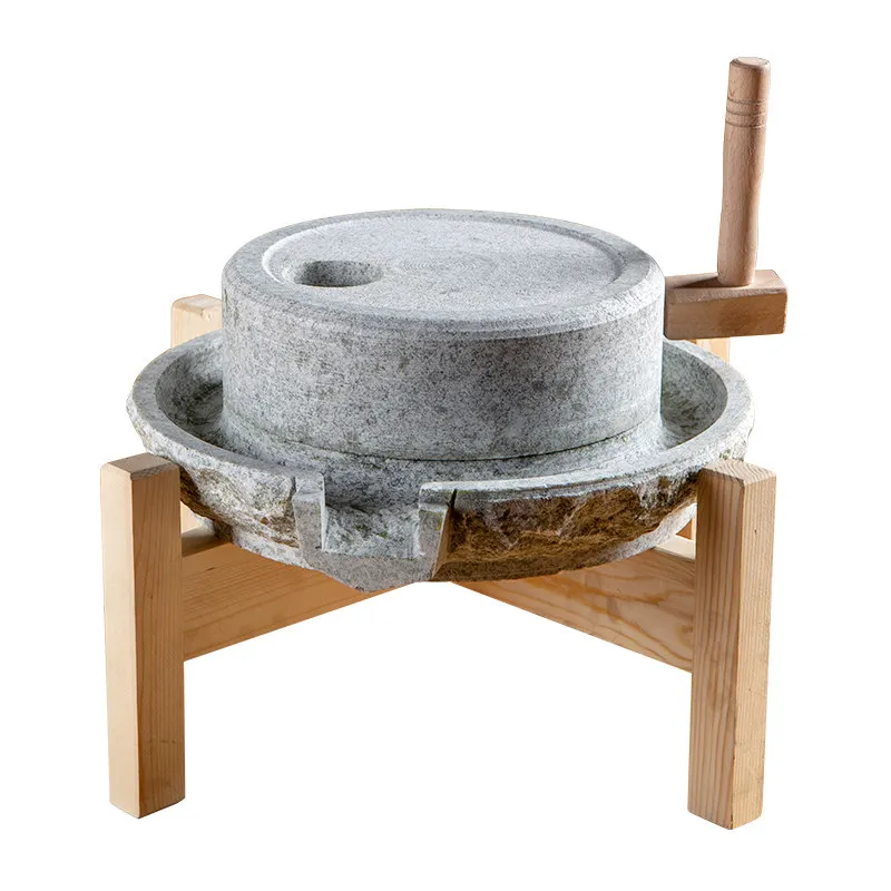 Home Use Traditional Bluestone Stone Mill - Multifunctional Grinder for Corn Flour, Sesame Paste & Rice Milk