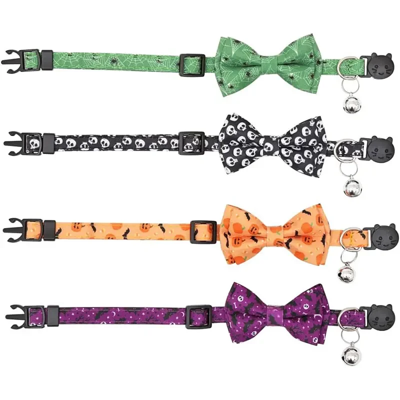 Pet Breakaway Cat Collar Halloween Adjustable Tie Bow Cute Puppy Kitten Collars Rabbit Accessories Pet Pet Products