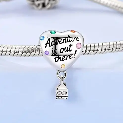 

925 Sterling Silver Hot Air Balloon Charm Heart Shape Fit Charms Bracelet Diy For Woman Fashion Jewelry Gift