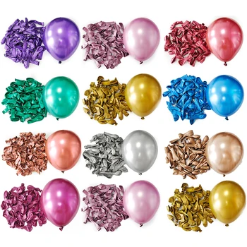 10Inch 10/30/50Pcs Latex Balloon Gold Silver Black Pink Xmax Balloon Wedding Happy Birthday Metallic Chrome Balloon Decoration 1