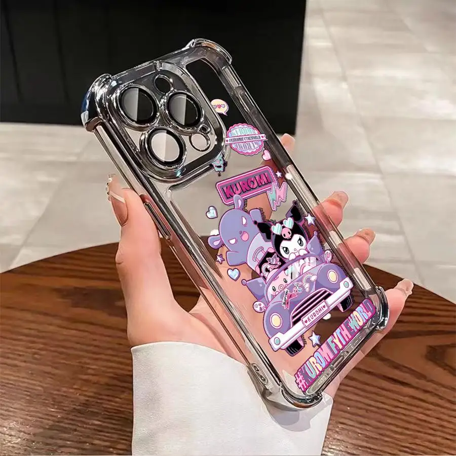 Custodia morbida per telefono per Apple iPhone 16e 11 15 Pro MAX 14 13 Plus 12 16 Sanlio Kuromi carina