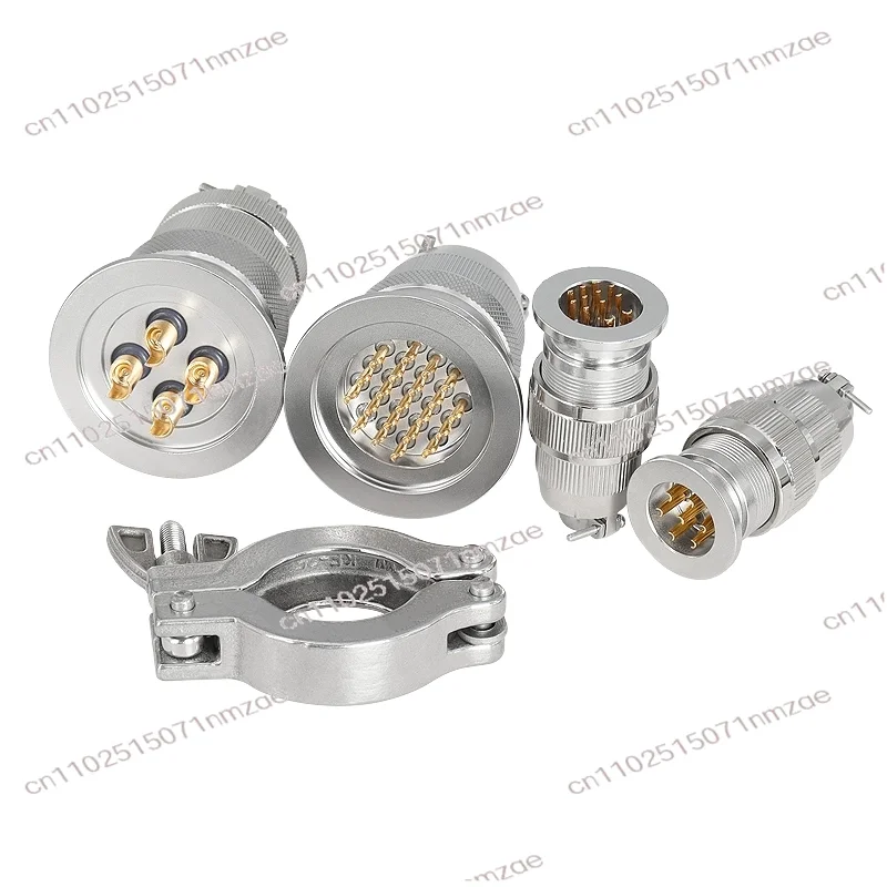 Stainless Steel Hermetic Vacuum Connector KF25, Flange Quick Install Aviation Plug with Glass Sintering Technology