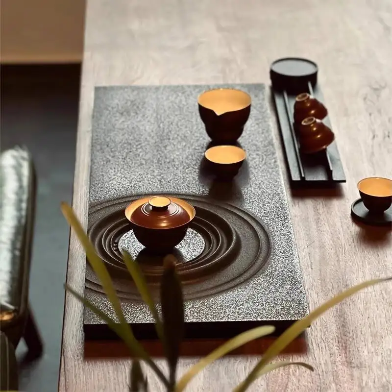 Marble Serving Tea Tray Valet Desk Rectangle Plate Nordic Stone Black Tea Tray Hospitality Living Room Bandejas Home Products