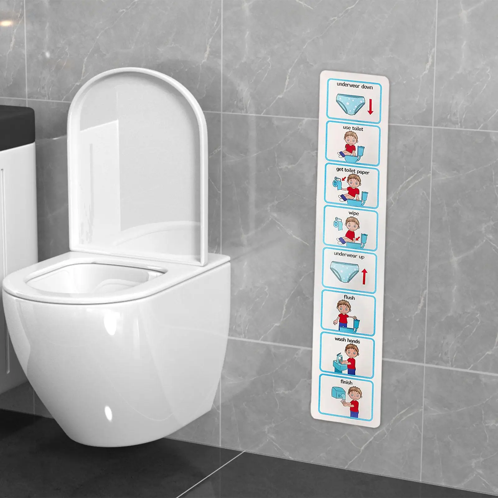 Visual Schedule Picture Communication Symbols Learning Material Education Toilet Training Chart Potty Chart for Kids Home