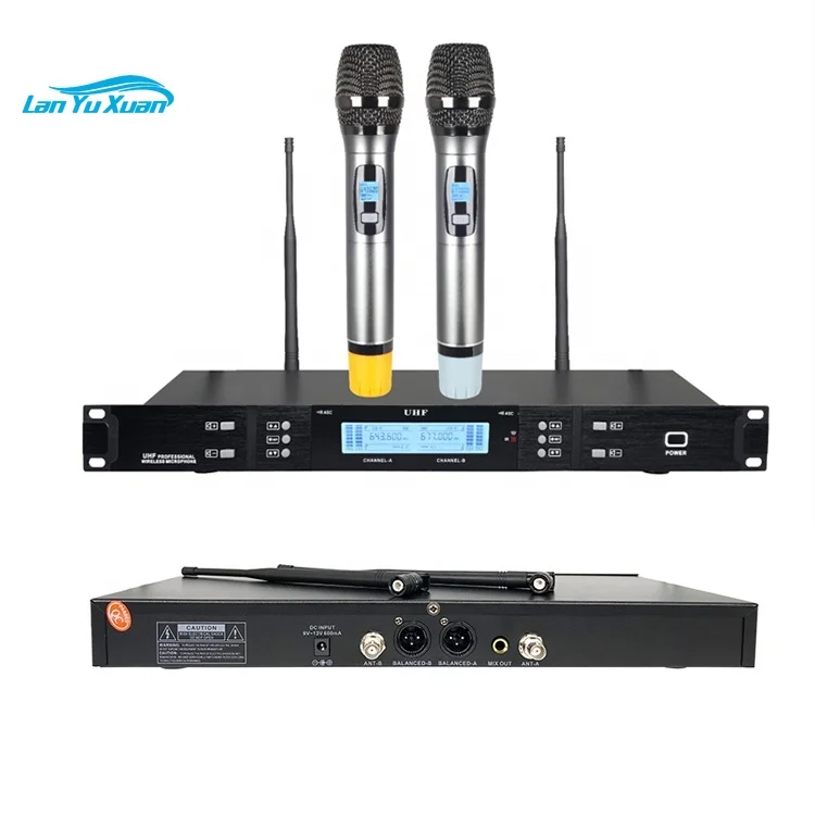 

RIY-0319 Two Channels Pro Wireless Microphone Digital Dynamic Mic for Speech