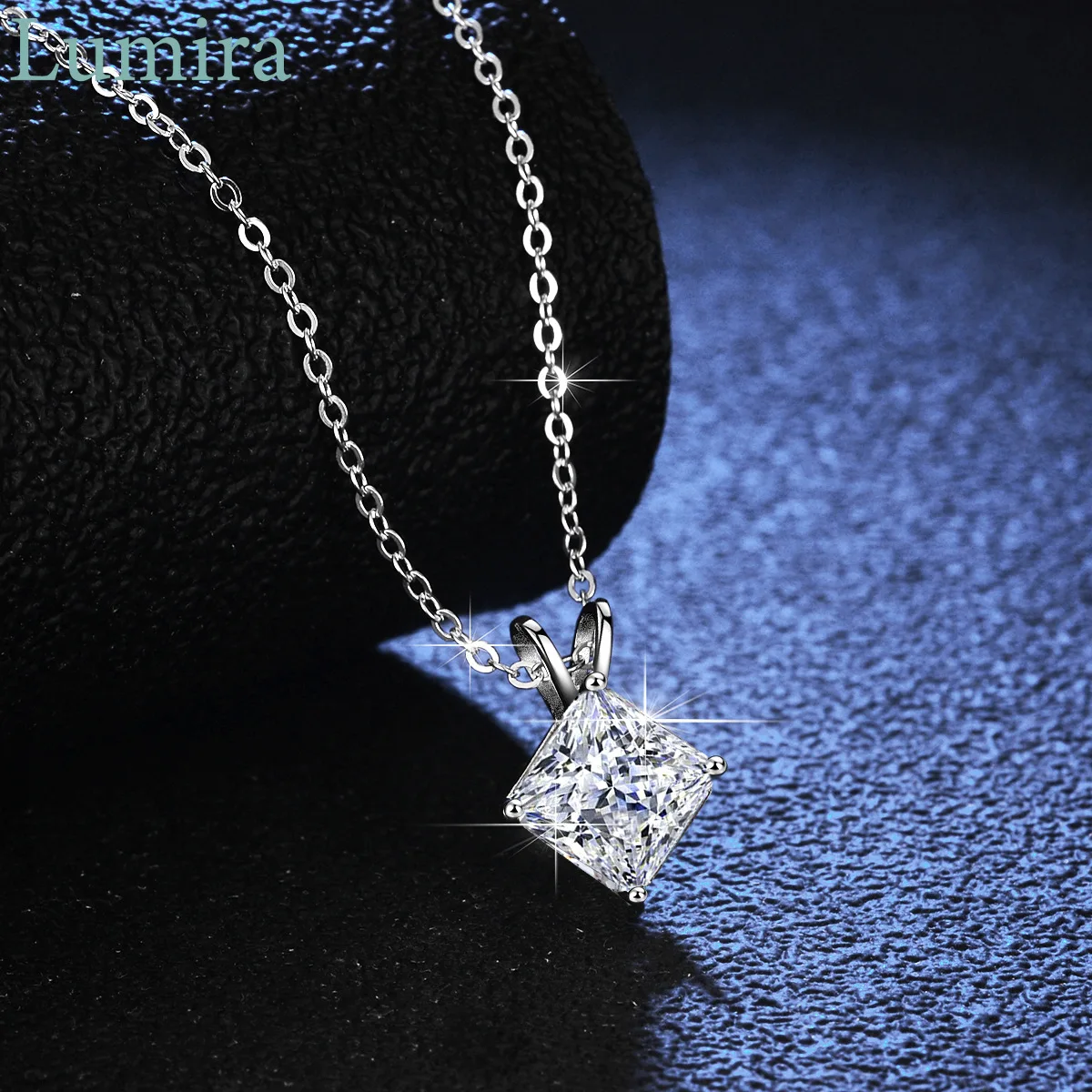 

Роскошная квадратная сумка Lumira, кулон, женская мода, 2 карата, муассанит, платина PT950, ожерелье для женщин, подарок на День святого Валентина