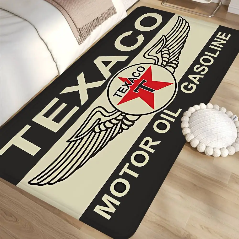 Vintage Texaco Sign Floor Mat INS Style Soft Bedroom Floor House Laundry Room Mat Anti-skid Household Carpets