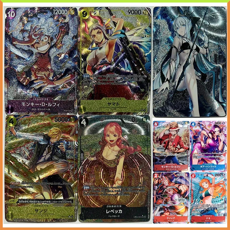 Anime ONE PIECE DIY ACG Board Game Battle Foil Refraction Foil Cards Luffy Nami Toys for boys Collectible Cards Birthday Present